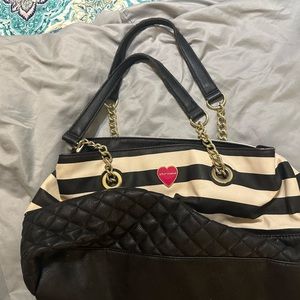 Betsey Johnson black and white purse